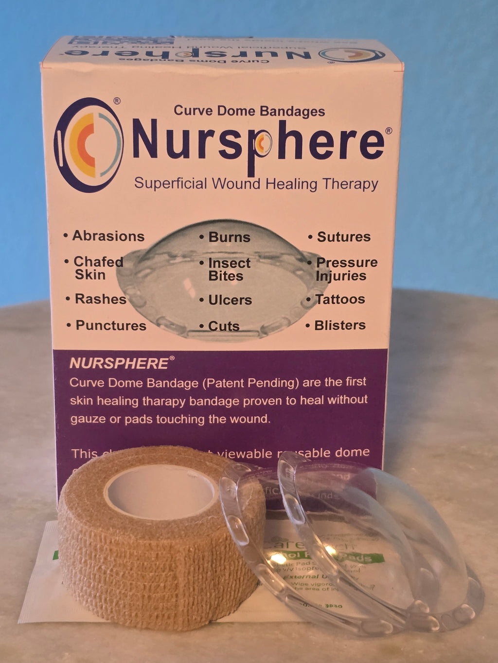 Nursphere® Original Curve Dome Bandages™ with Wound Tracker™ App