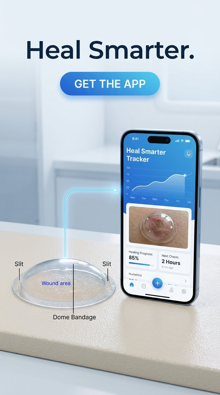 Nursphere® Original Clear Dome Bandages with Wound Tracker™ App
